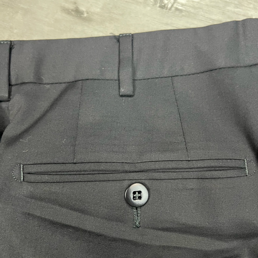 Ermenegildo Zegna Solid Black Wool Dress Pants 36 - Picture 2 of 8